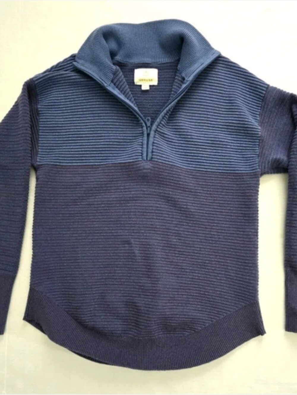 OFFLINE by Aerie Blue Quarter-Zip Ribbed Knit Sweater Size XS - Picture 2 of 8